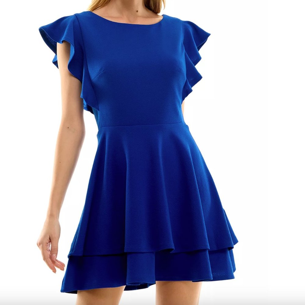 Ruffle-Sleeve Fit & Flare Dress - A Perfect Blend of Femininity and Flair!
